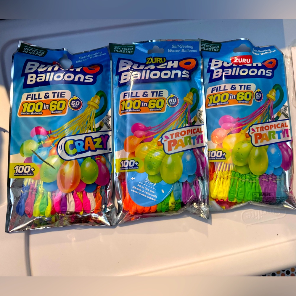 Zuru Bunch O Balloons 3 Packs of 100 Rapid-Filling Self-Sealing Water Bombs